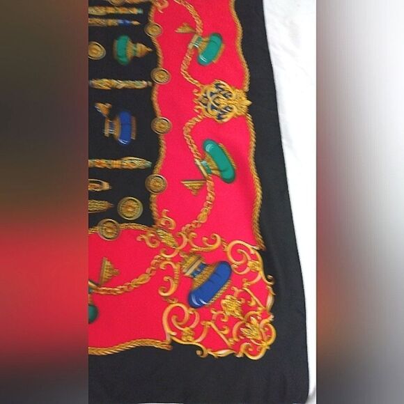 Vintage Black & Red Scarf Fountain Pen Ink Well Foulard Stylo - Picture 6 of 16